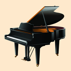 grand piano instrument music illustration object vector