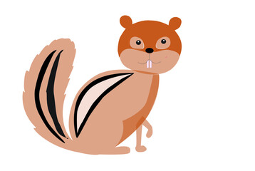 Cartoon chipmunk. Vector illustration isolated on white background.