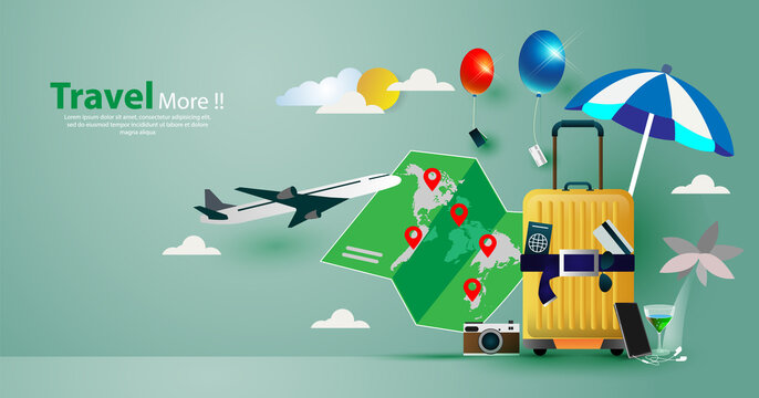 travel vector illustration concept, Travel to World, Trip to World. vector template background isolated