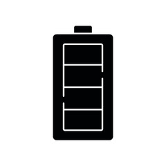 Battery glyph icon. Energy. Vector isolated black illustration.