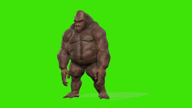 Angry Hairless Gorilla, Green Screen Chromakey