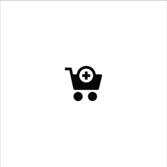 Add cart solid icon vector