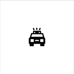 Police car minimal solid icon
