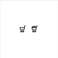 Trolley, checkout outline icon- vector