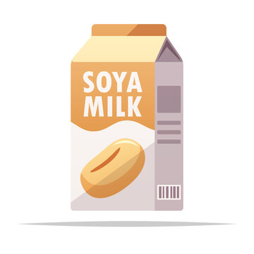 Carton Of Soya Milk Vector Isolated Illustration