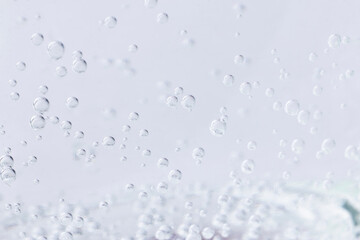 Liquid with bubbles. Abstract background with various size bubble in water. Part of set.