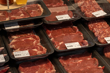 Meat products prepared for sale at the butcher counter
