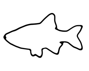 Watercolor fishes on white background