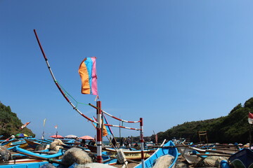 kite surfing on the beach