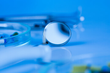 Dental tools and equipment background