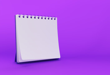 3D Render Notebook mock up with clean blank for design and advertising, 3d illustration perspective view.