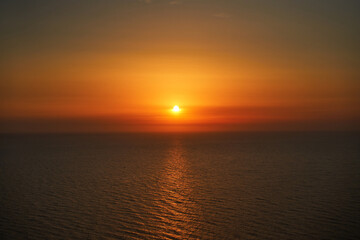 Sunset over the sea. Beautiful natural landscape