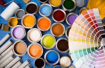 Paint cans color palette and Rainbow colors