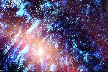 Universe in a distant galaxy with nebulae and stars
