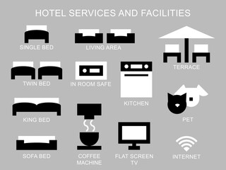 Hotel services and facilities icon