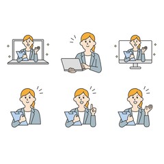 ビジネスマンのイラスト上半身