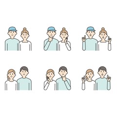 若い男女カップルのイラスト
