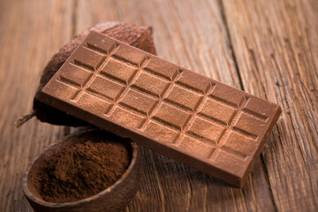 Assorted chocolate bar, candy sweet, cocoa pod