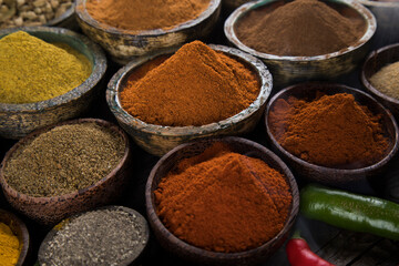 Wooden bowl spice and smoke