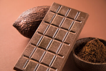 Chocolate sweet, cocoa and food dessert background