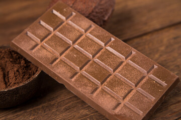 Assorted chocolate bar, candy sweet, cocoa pod