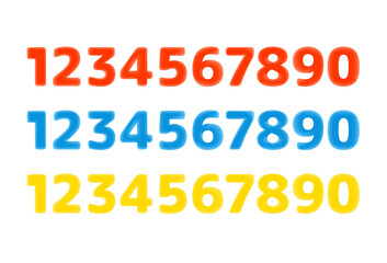 3d style color digits vector collection isolated on white background