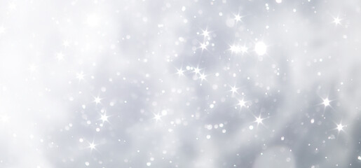 blue snowfall bokeh background, abstract snowflake background on blurred abstract blue