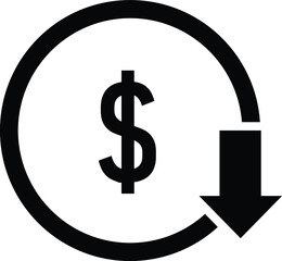 cost reduction icon symbol sign vector