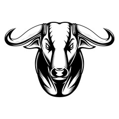 Vector Illustration front view of Bull head Surrounded by flames It is signs of the taurus zodiac Good use for symbol mascot icon avatar tattoo T Shirt design logo or any design