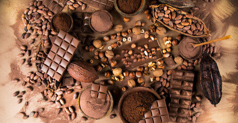 Chocolate Collection, Cocoa pod, candy sweet, dessert