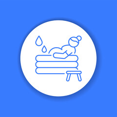 Water birth line icon. Pictogram for web, mobile app, promo.