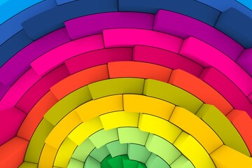 Obraz premium Colorful step fan abstract background 3D render illustration