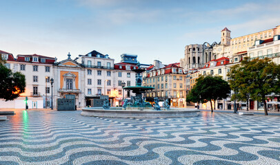 Lisbon, Portugal at Rossio Square