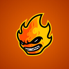 Fire Head Mascot Logo Inspiration