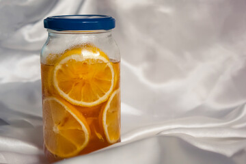 Homemade Honey Lemon Ginger Tea Jar 
