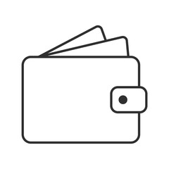 Wallet icon. Wallet Line sign. Vector illustration.