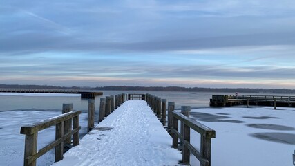 Naklejka premium Pier in the Ribnitz- Damgarten, Germany 