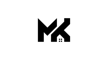 Modern and Unique MK Initial Real Estate Business Logo