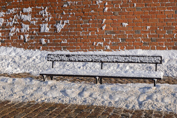 Winter Bench Below City Wall © Artur Bogacki