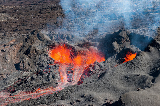 &Eacute;ruption du volcan Piton de La Fournaise, Ile de La R&eacute;union