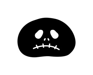 Silhouette icon of dead man halloween cookie