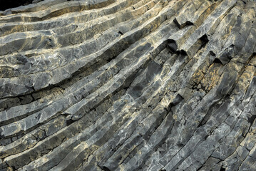 Black basalt column formation in Iceland