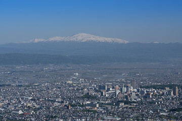 西蔵王公園 展望広場からの眺め〜山形市内と月山