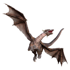 3D Rendering Fairy Tale Dragon on White