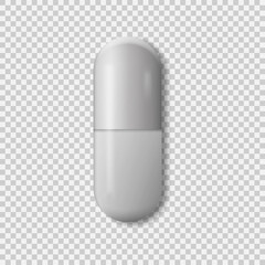 White Template Pills Capsules Isolated. Ready for Your Design.Vector illustration isolated on white background.