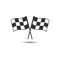 Two checkered racing flags.Vector illustration isolated on white background.