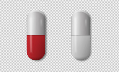 Colorful capsules set.Vector illustration isolated on white background.