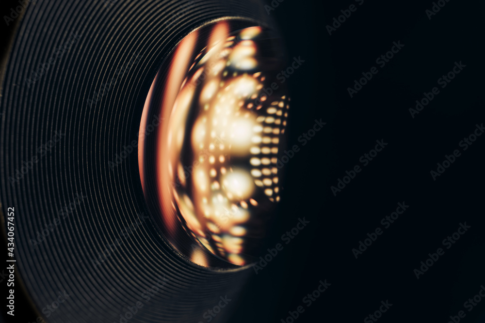 Aufkleber beautiful abstract camera lens background multi colored glass reflection.