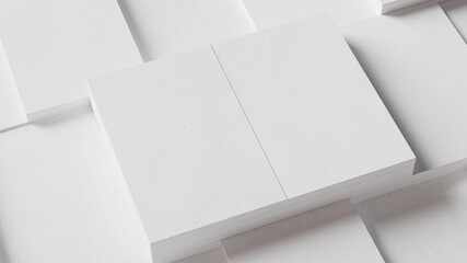 Stacks of vertical business card mockup for a clean branding presentation, corporate identity, advertising, stationery, graphic design template. Modern mock up in realistic 3D rendering
