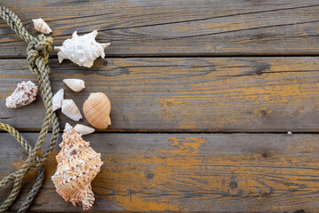 closeup of old wood planks texture and grass background